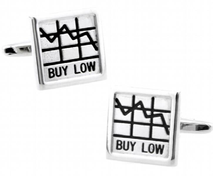 Men's Equity Market Cufflinks - Buy Low & Sell High - Gift For Men