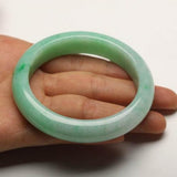 Zheru Natural Burmese Jade 54-64mm Green Bracelet