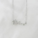Personalized Birth Flower Name Necklace Stainless Steel for Women