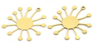 Raw Brass Virus Charms Earrings DIY Jewelry Findings Pendants