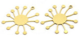 Raw Brass Virus Charms Earrings DIY Jewelry Findings Pendants