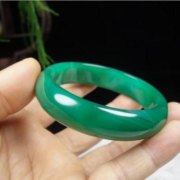 Zheru Jewelry Agate Chalcedony Green 54-62mm Bracelet Princess Gift