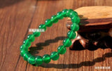 Natural Agate Green Beads Bangle Stretchy Bracelet 6-14mm