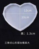 Transparent Silicone Mold Heart-Shaped Triangle Round DIY Coaster Set