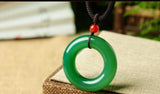 Green Chalcedony Pendant Necklace Sweater Chain Jewelry