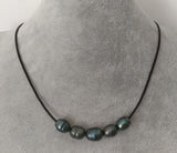Gray Freshwater Pearl Necklace 17in Rhinestone Clasp