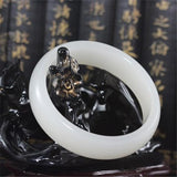 Natural Xinjiang Hetian Jade Bracelet 54-64mm Princess Jewelry Gift