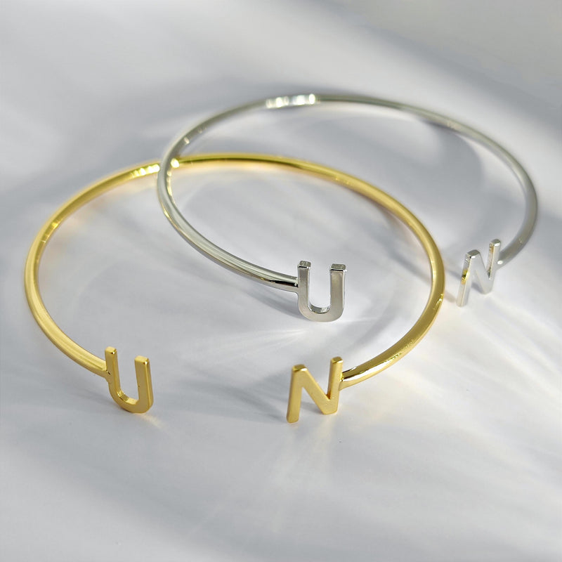 Initial Bracelet DOREMI Baby Bangle Child Adult Size Unique Cuff Jewelry