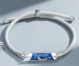 Silver Sun Moon Epoxy Pendant Braided Bracelet SL0001