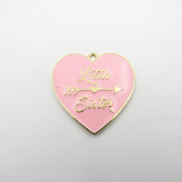 10pcs Full Enamel Gold-Color Litter/Big Sister Pendant for Kids Necklace Making