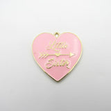 10pcs Full Enamel Gold-Color Litter/Big Sister Pendant for Kids Necklace Making
