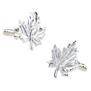 Silver Maple Leaf Cufflink Cuff Link 2 Pairs