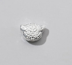 925 Sterling Silver Zodiac Tiger Head Beads Pendant