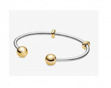 925 Silver Pan Bracelet Rose Moments Snake Chain Style Bangle