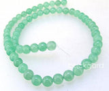 6MM Round Young Green Jade Gemstone Loose Beads 15'' Strand
