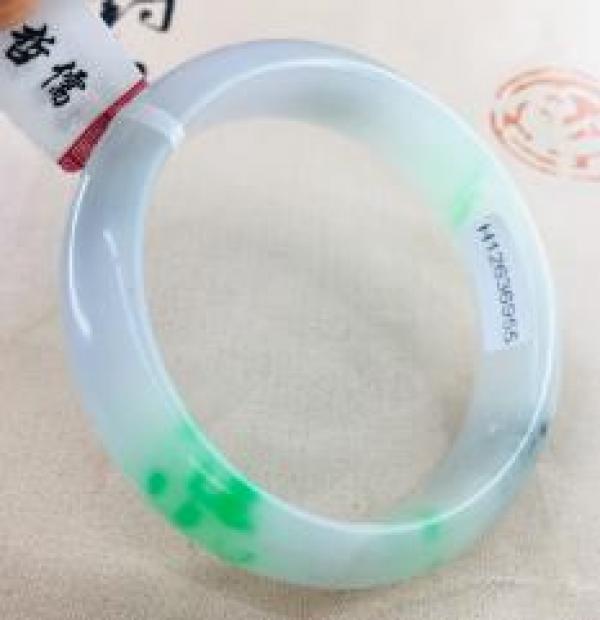 Natural Jadeite Bracelet Light Green Double 54-62mm Female Jade Gift