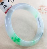 Natural Jadeite Bracelet Light Green Double 54-62mm Female Jade Gift