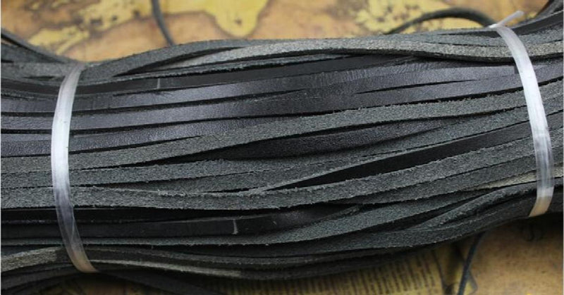 2M Flat Cow Leather Rope DIY Jewelry Making Shoe Laces