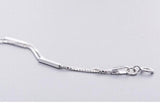 925 Sterling Silver Double Box Chain Charm Bracelet for Women