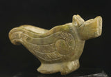 Old Natural Jade Hand Carved Dragon Cup Brush Washer