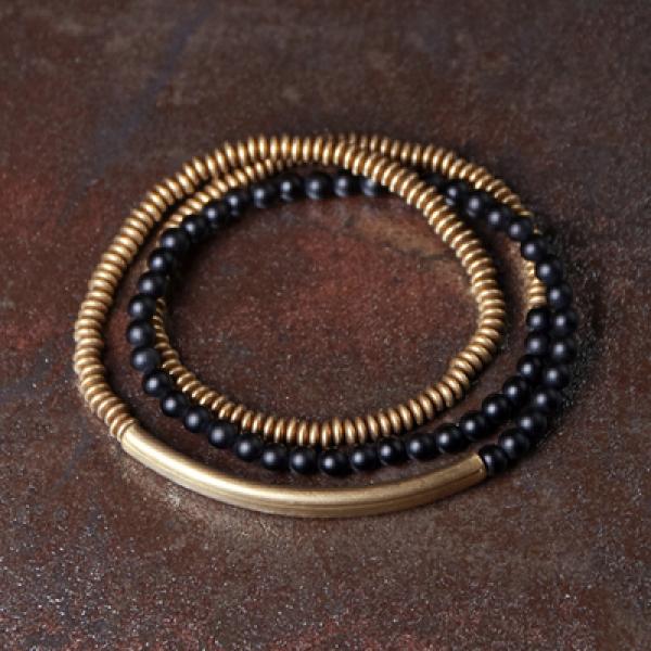 Colorful Stone Metallic Copper Bracelet Row Female Male Jewelry Unique