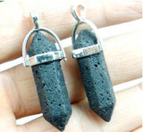 Volcanic Rock Stone Pillar Turquoises Quartz Crystal Pendant