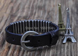 Leather Bracelet Wristband with Studs Cuff for Men