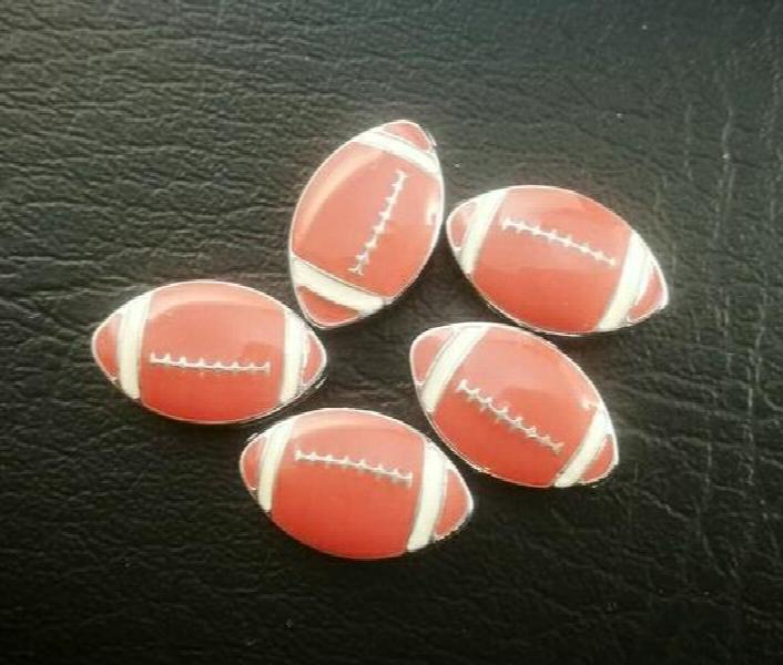 100pcs 8mm Football/Rugby Slide Charms for Leather Belt
