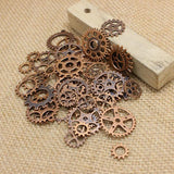 100 pcs Antique Copper Gear Charms Pendant for DIY Metal Jewelry Making
