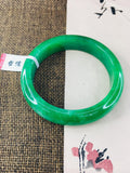 Zheru Jewelry Natural Jadeite Bracelet Green 54-62mm Princess Jade Bracelet