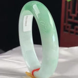 Zheru Princess Green Jade Bracelet, 54-64mm, Natural Burmese, Mother's Day Gift