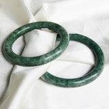 Natural Burmese Jadeite Dark Green Round Bracelet 54-64mm