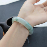 Natural Burmese Jadeite Two-tone Bracelet 54-62mm Princess Jewelry