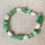 Baroque Freshwater Pearl Bracelet with Crystal Chips Stone