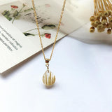 Natural Citrine Pendant Yellow Hair Crystal Rutilated Quartz Necklace