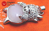 Qingmos Pig Shape Pendant with Natural Flash Agates Jewelry