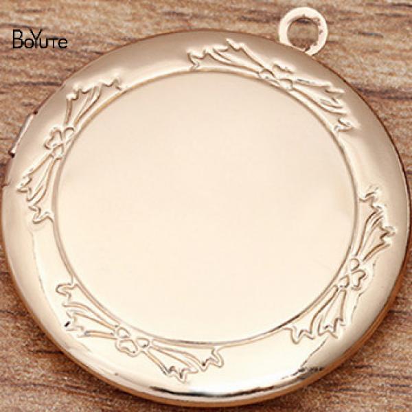 BoYuTe 32*6MM Metal Brass Round Locket Pendant for Jewelry Making