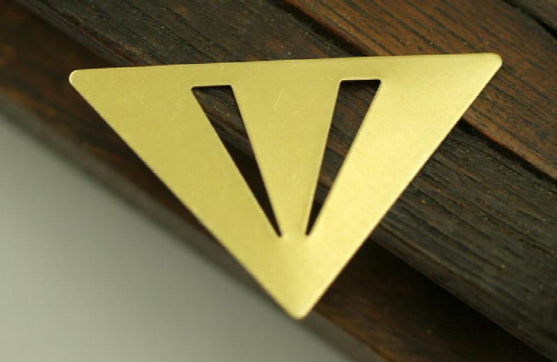 Raw Brass Trigonum Triangle Pendant (45 x 35 x 35 mm)