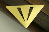 Raw Brass Trigonum Triangle Pendant (45 x 35 x 35 mm)