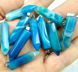 Mixed Natural Stone Pillar Pendant Set for DIY Jewelry Making