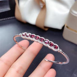 Natural Mg-Al Garnet Bracelet Women Inlaid Solid Gift