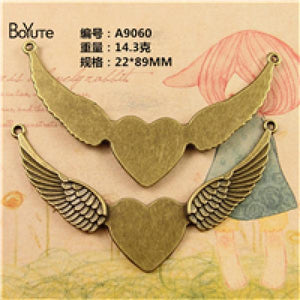 BoYuTe Heart Wings Charms Pendant Jewelry Components Diy Accessories