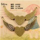 BoYuTe Heart Wings Charms Pendant Jewelry Components Diy Accessories