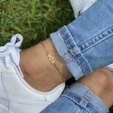 Personalized Initial Anklet, Custom Nameplate Anklet