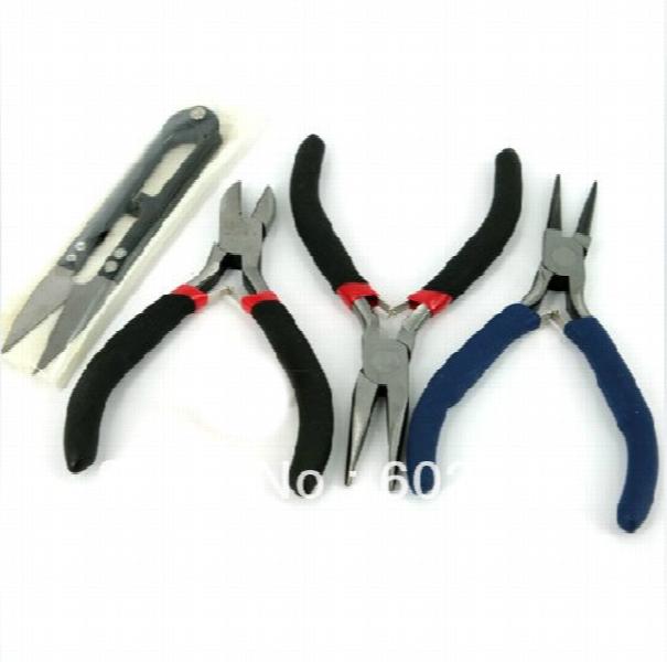 4pcs Jewelry Pliers Set, Ferronickel End-Cutting Plier
