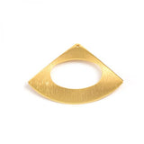 Brushed Brass Hollow Fan Shape DIY Earrings Necklace Pendant