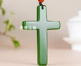 Myanmar Natural Green Jade Cross Pendant