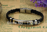 Stainless Steel Men's Bracelet Leather Bangle