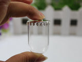 Glass Bell Shades with Metal Mops for DIY Jewelry Decoration Crafts
