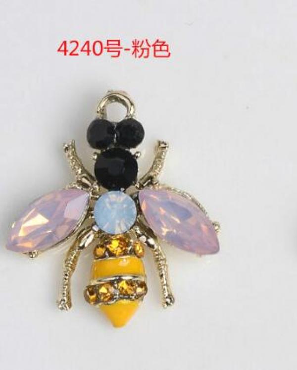 Vintage Rhinestone Honeybee Charms Pendant 10pcs